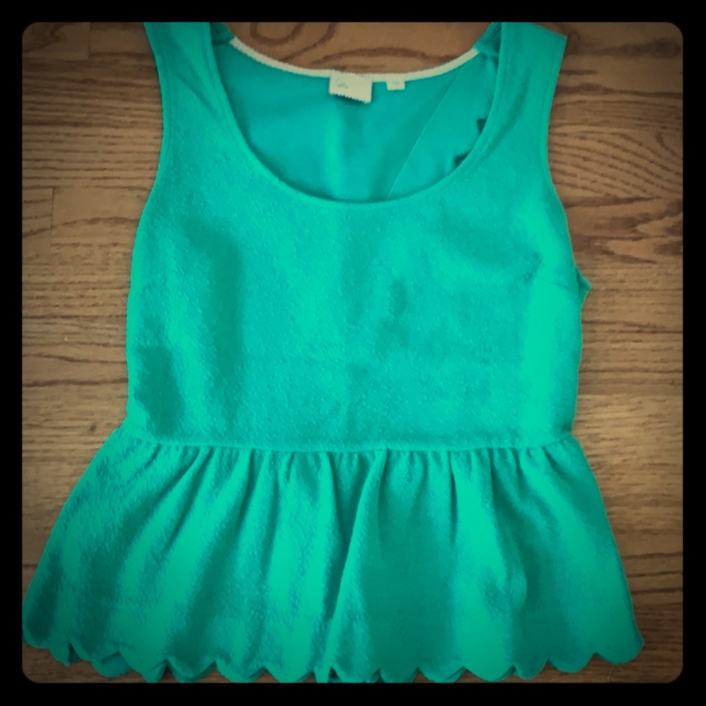 Green open back tank